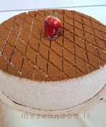 کیک نسکافه‌ای 1100 گرمی با فیلینگ خامه و نسکافه