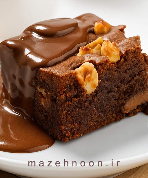 کیک کافی شاپی شکلاتی با کرم فندق